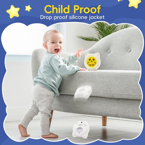 B&H Sleep Trainer Clock for Toddler, Cute Kids Ok to Wake Alarm Clock, Drop Proof, Rechargeable Young Children Night Light, Science-Backed Lighting for Peaceful Sleep and Ready to Wake Mornings