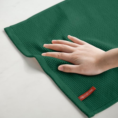 Artoid Mode 100% Cotton Kitchen Dish Cloths - Ultra Soft, Absorbent, Quick Drying | Dark Green, 12x12 Inch, Set of 6