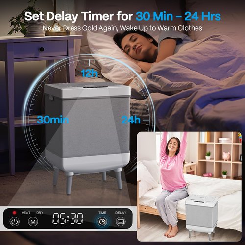 Jripae 35L Towel Warmers for Bathroom, Foldable Towel Warmer, Bucket Hot Towel Warmer Spa with Dryer, Delay Timer & Dry/Heat Modes - Fits Robe, Blanket or Large Towels, PJ's