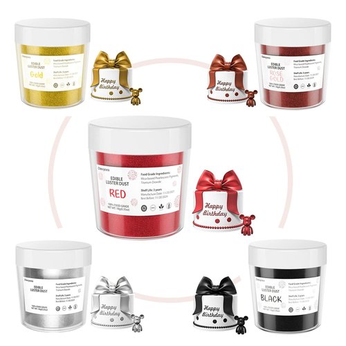 Cherrysea Red Edible Luster Dust - Tasteless Food Grade Cake Dusting Powder | 10 Grams for Baking