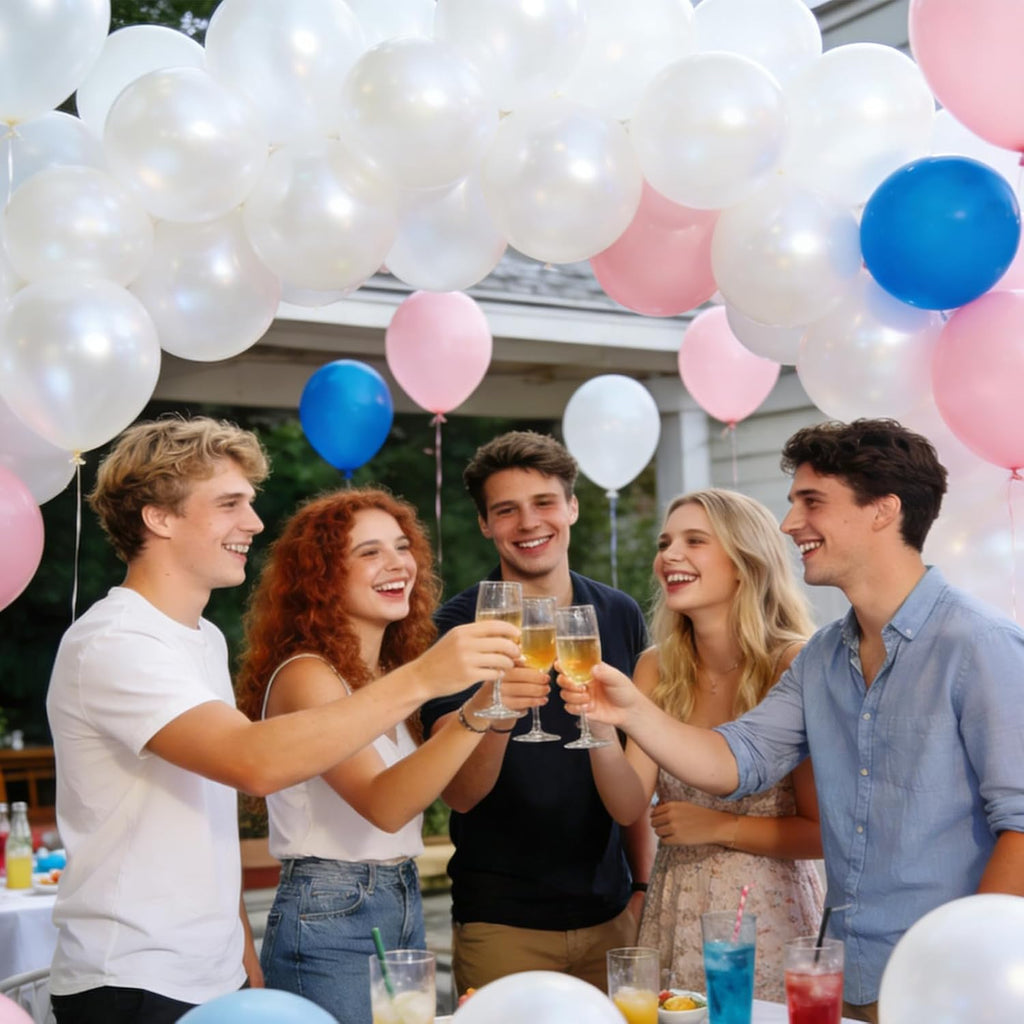 Pearl White Latex Balloons by [Brand Name] - 110pcs 12-Inch for Birthday Parties, Baby Showers & Weddings