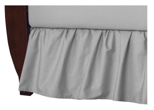 American Baby Company Ultra Soft Microfiber Ruffled Crib Skirt, Grey, for Boys and Girls