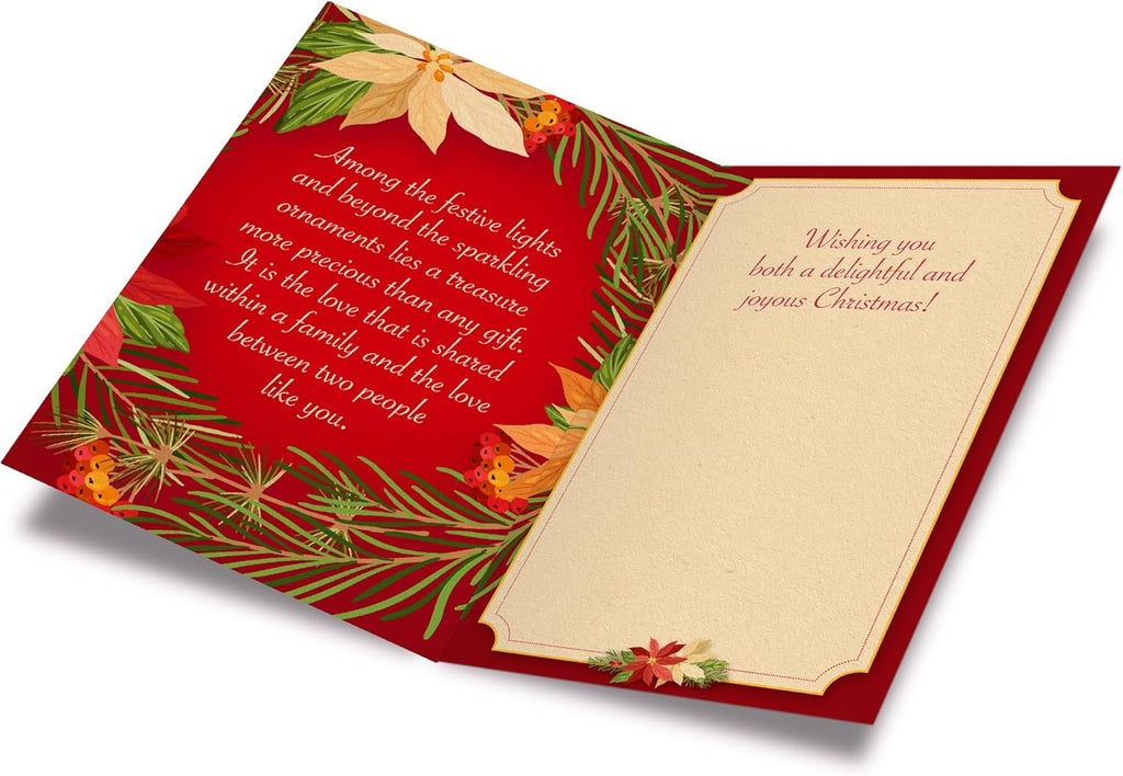 Prime Greetings Christmas Card for Son and Daughter-in-Law - Eco-Friendly, Thick Card Stock | 5in x 7.75in