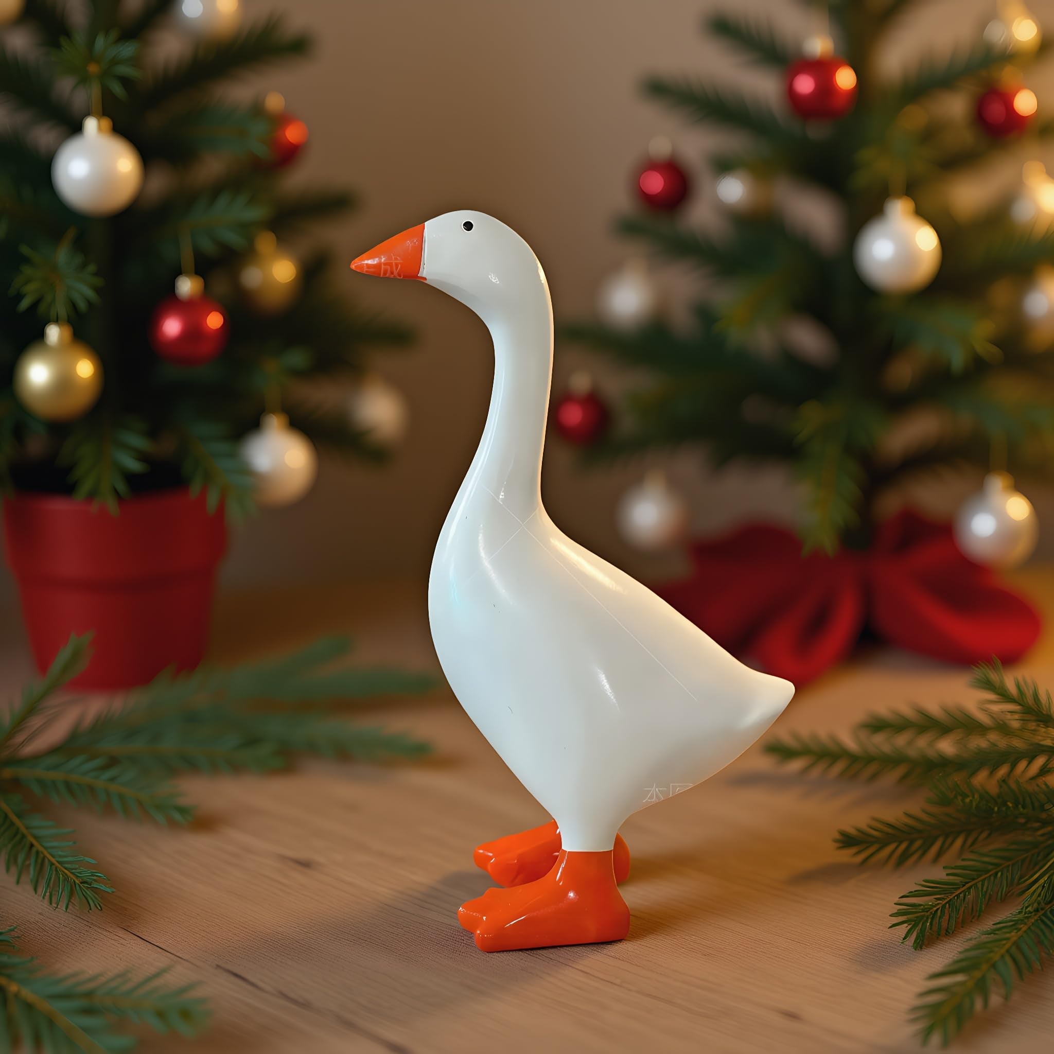 PetiKnot 7 Inch Desk Goose Statue – Cute Resin Desktop Goose Figurine for Desk Decor, for Holidays and Housewarming