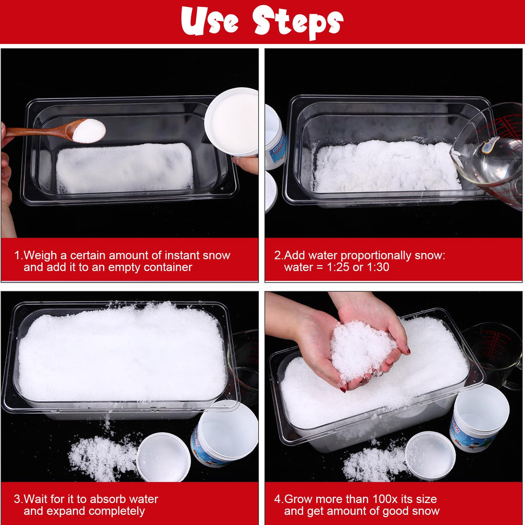 Youdaju Instant Snow Fake Snow Powder Makes 12 Gallons of Artificial Snow Instant Snow Powder Instant Snow Packets Magic Snow for Winter Decoration Holiday Wedding Festival Market Fairy House Decor