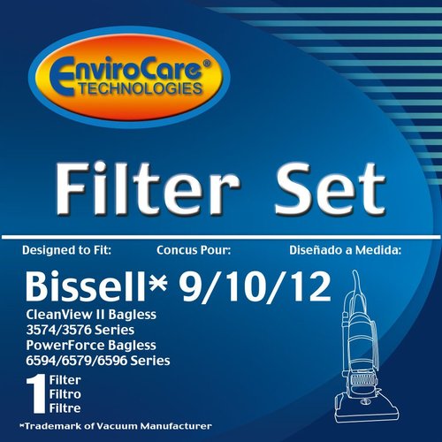 EnviroCare Replacement Vacuum Cleaner Filter Set Designed to Fit Bissell PowerForce Bagless, Cleanview II Uprights Style 9/10/12