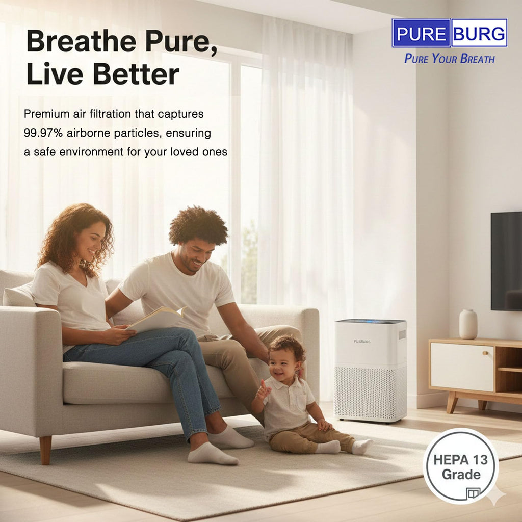 PUREBURG Replacement Filter Compatible with Happi KJ80 My Happi Air Purifier, H13 True HEPA and Activated Carbon Multi-Layer Filtration, Pack of 2