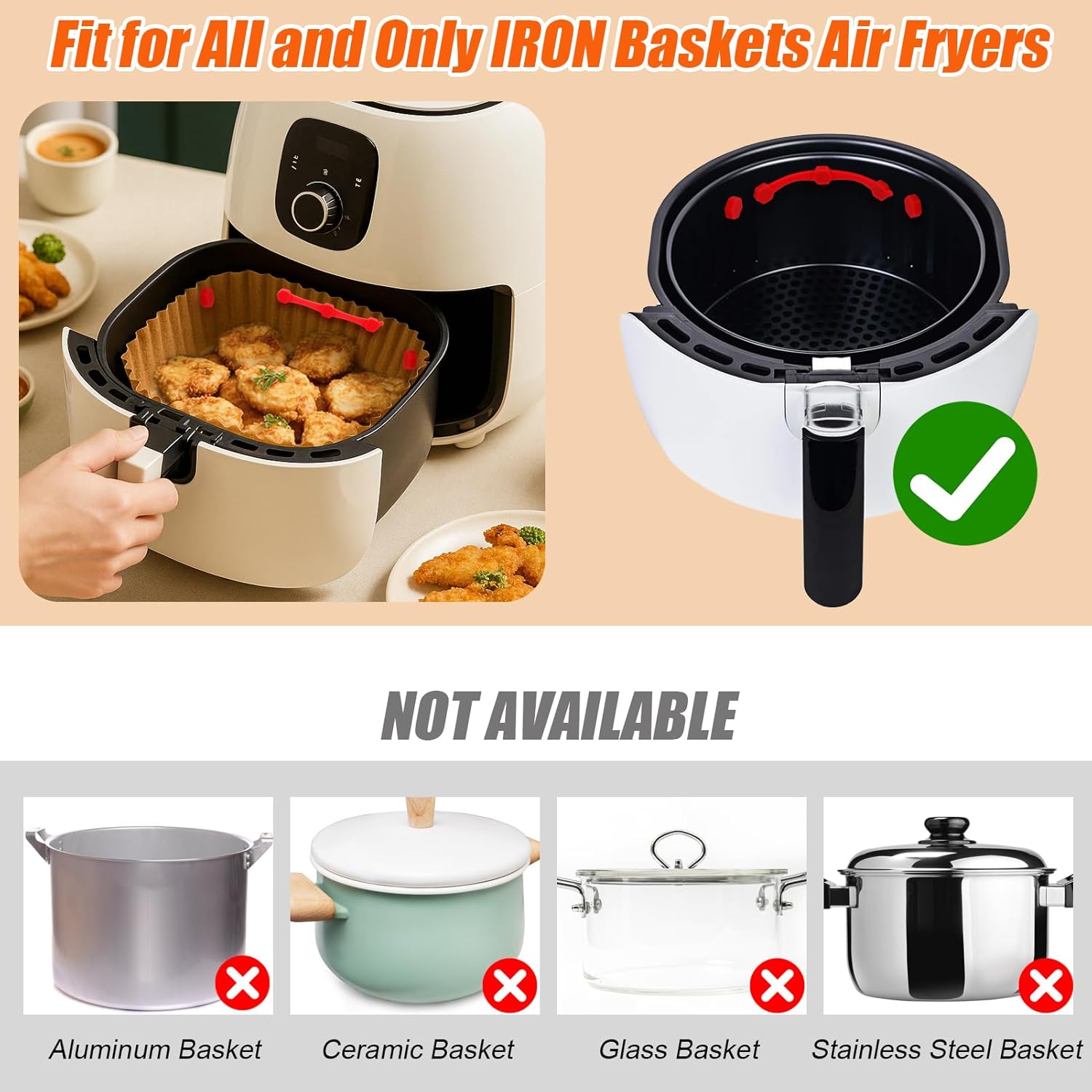 Skiennix Air Fryer Accessories - 12PCS Silicone Buckle Magnets for Parchment Paper | High-Temp Resistant, Red