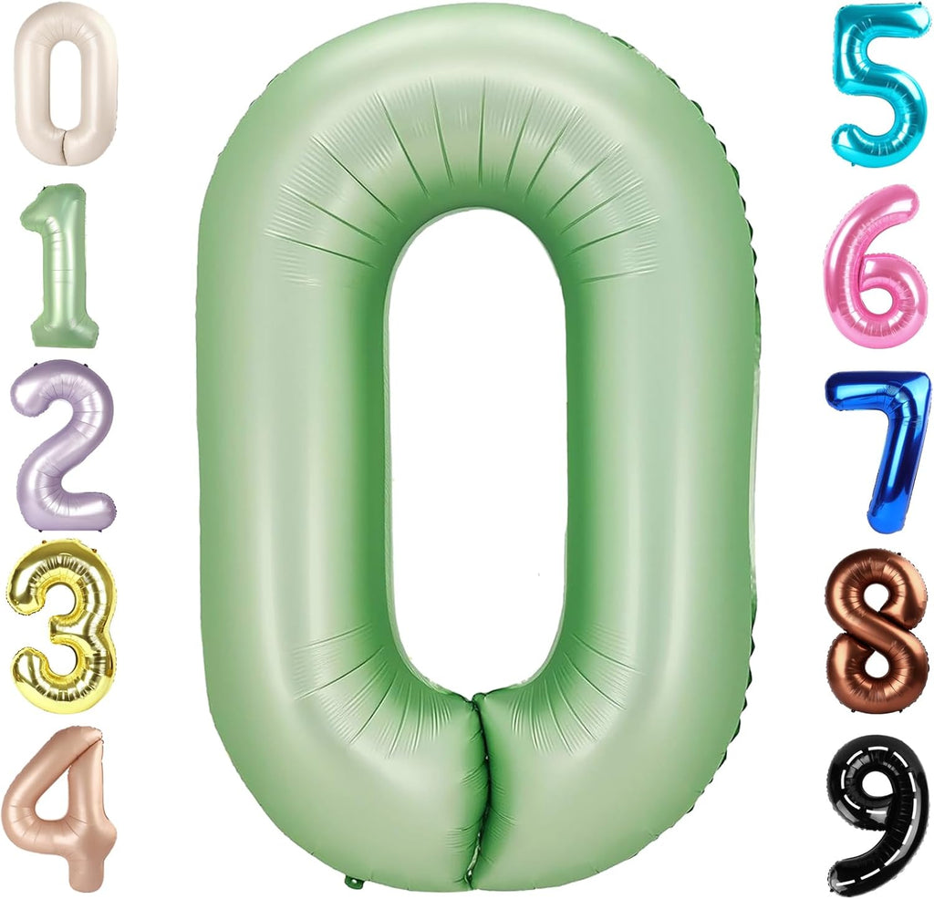 Number 0 Balloons - 40 Inch Olive Green Birthday Decorations for Milestone Events | Baby Showers