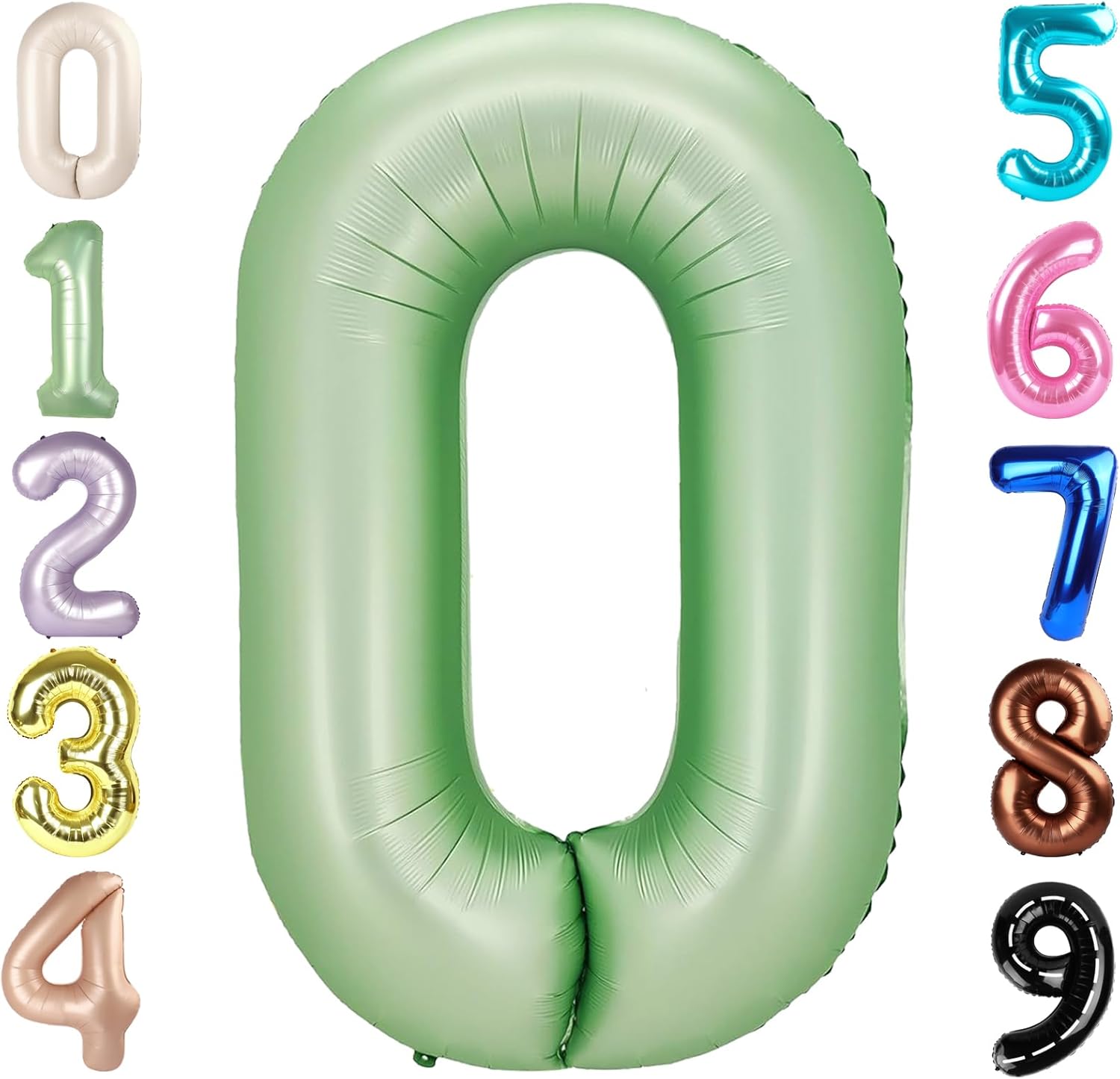 Number 0 Balloons - 40 Inch Olive Green Birthday Decorations for Milestone Events | Baby Showers