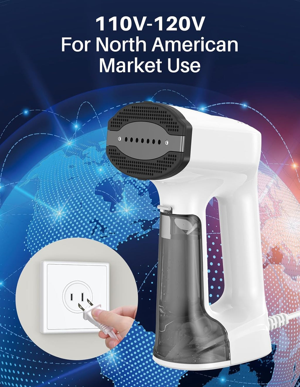 Sweepulire Handheld Clothes Steamer - 3500Pa Suction, 3 Modes, LED Display, 160ml Tank | Portable Travel Iron