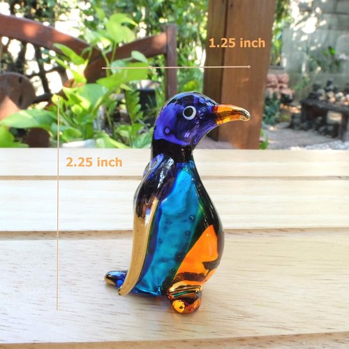Handmade Mini Penguin Figures - 2.25" Blown Glass Art | Unique Ocean Animal Collectibles