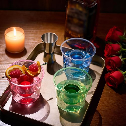 JOLLY CHEF 500 Disposable Bomber Cups, Color Plastic Bomber Shot Glasses,Highly Durable and Reusable Shot Cups Perfect for Wedding, Thanksgiving, Halloween, Christmas Party