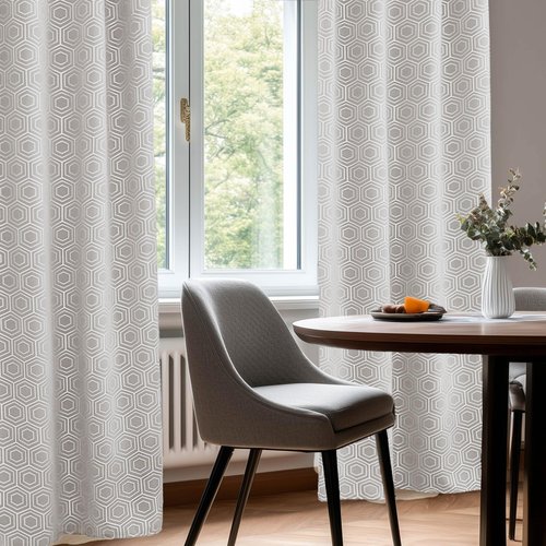Deconovo Silver Print Room Darkening Curtains for Living Room Bedroom, Soundproof Thermal Insulated Window Drapes for Nurdery Kitchen Kids Room, 2 Panels, 52W x 63L Inch Long, Light Beige