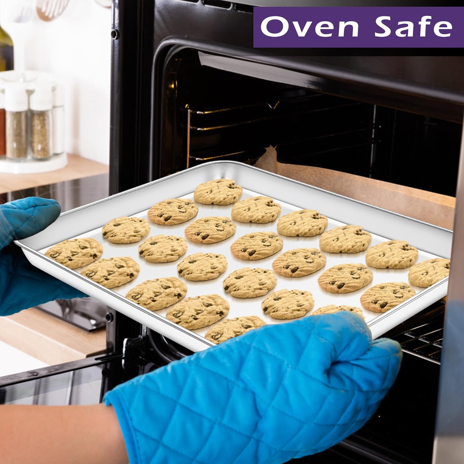 TeamFar Stainless Steel Toaster Oven Pan Set - Non-Toxic & Easy Clean | 12.5” x 9.5” x 1”