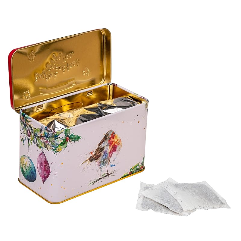 Christmas Robin Tea Tin with 40 English Breakfast Tea Bags