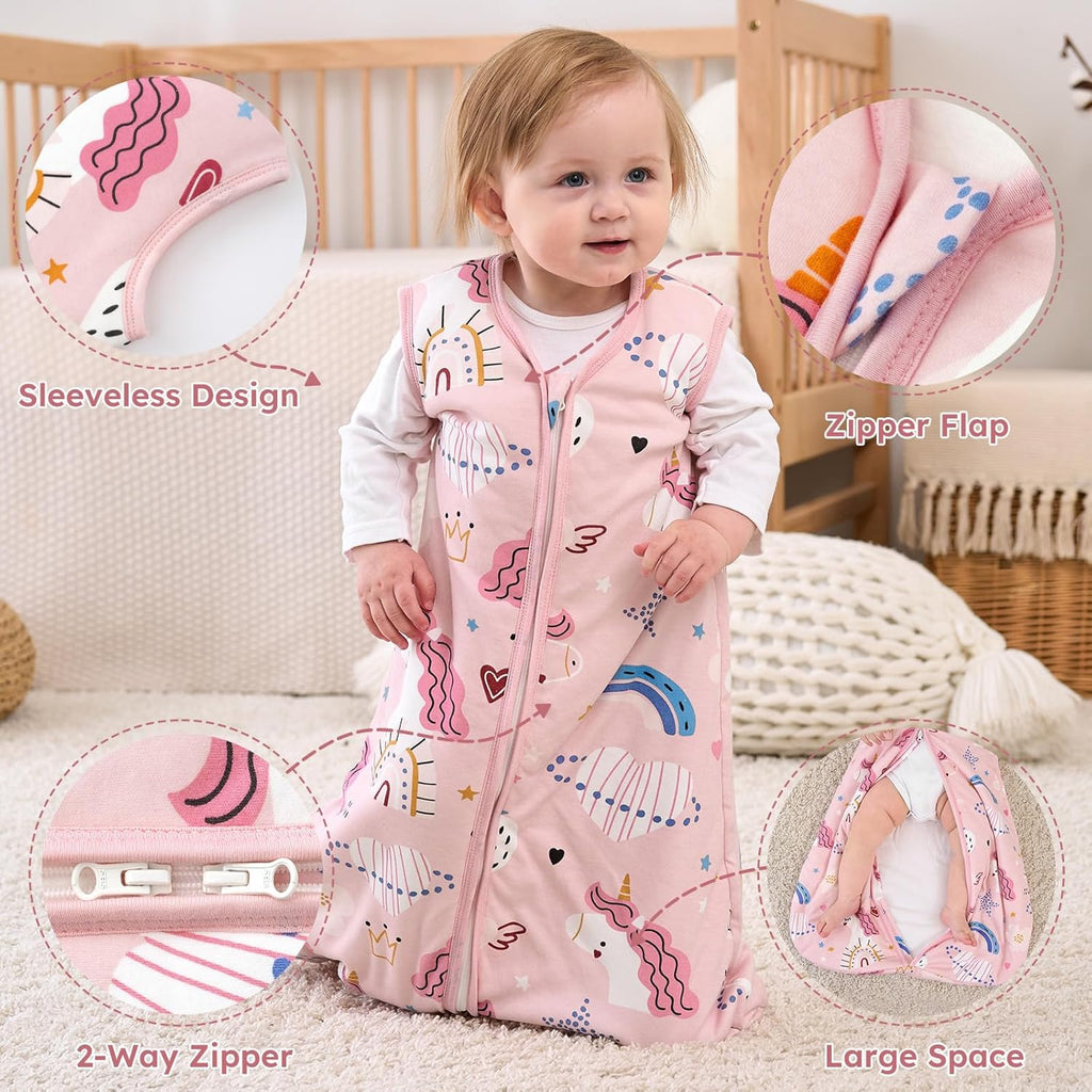 Yoofoss Baby Sleep Sack - 1.5 Tog Organic Cotton Wearable Blanket for Infants 0-6 Months | Soft & Warm