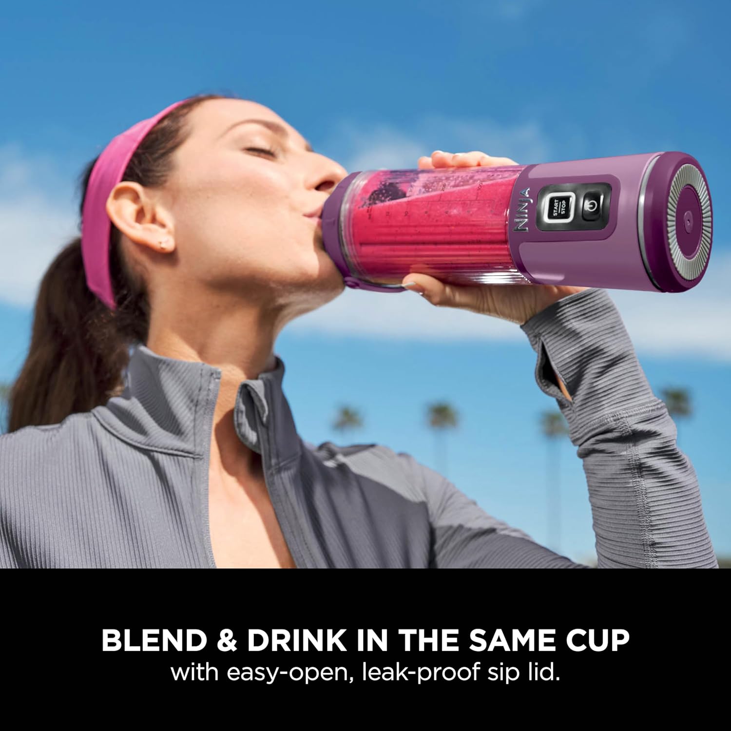 Ninja BC151PR Blast Portable Blender - Cordless 18oz Personal Blender for Smoothies & Shakes | BPA-Free, Leakproof Lid, USB-C Rechargeable