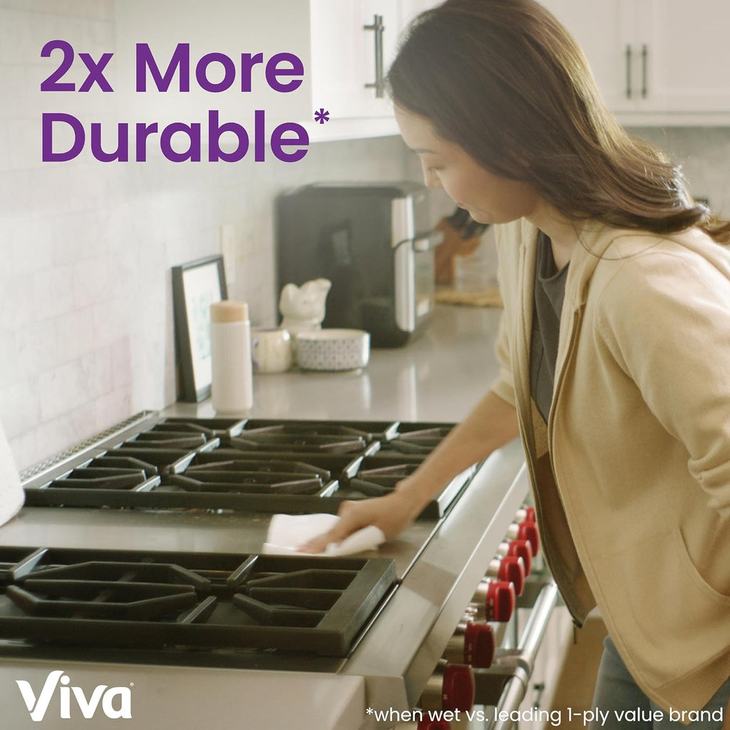 Viva Signature Cloth Paper Towels - 12 Triple Rolls with 141 Sheets Each for Superior Absorbency