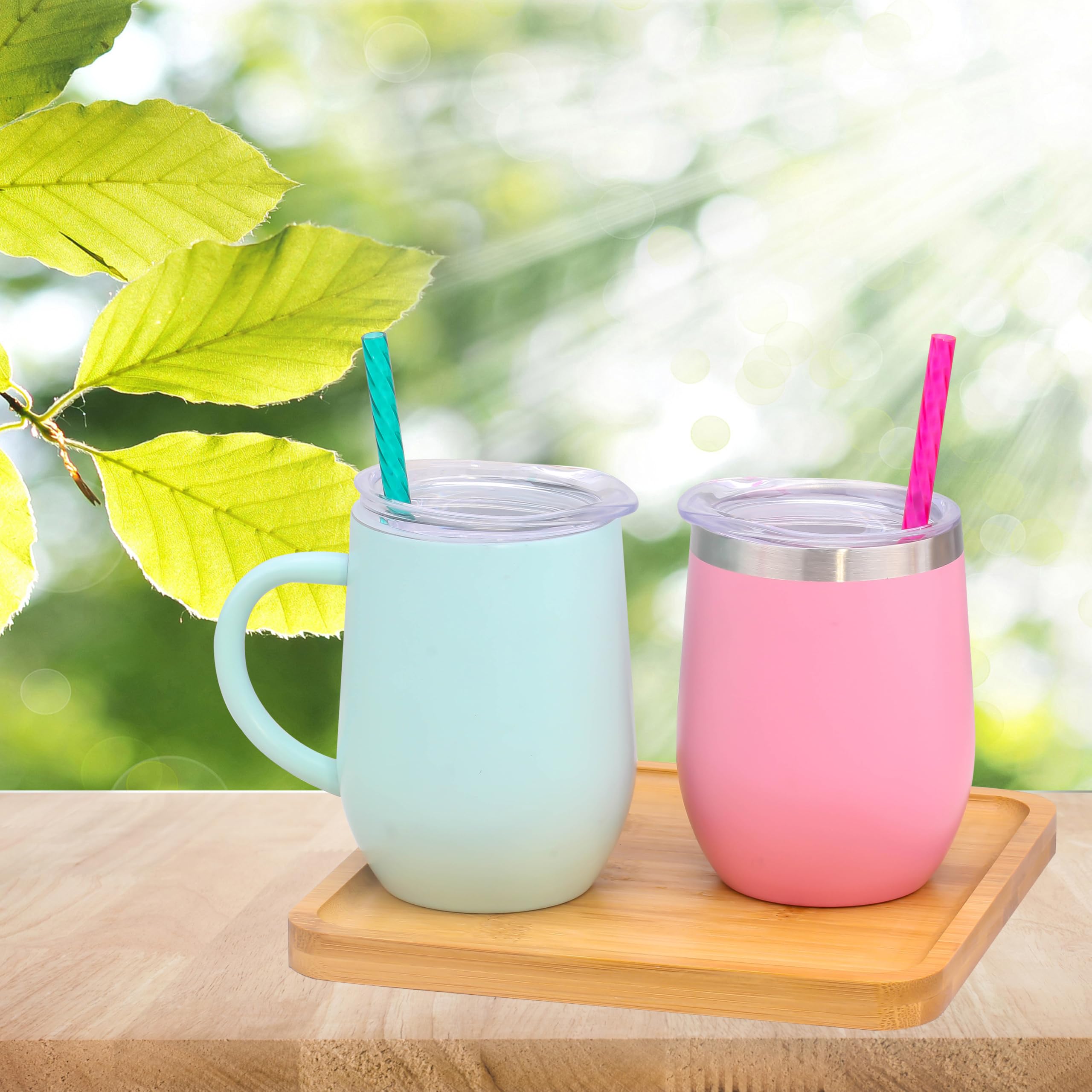 Dakoufish 24Pcs Replacement Plastic Swirl Straws for 12oz 14oz Mason Jar Tumblers,8 Inch Reusable Crystal Straws With 2 Cleaning Brush (8inch,mix12color)