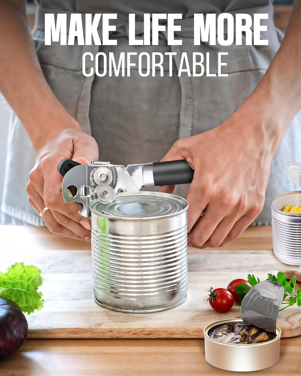 Skiennix Multifunctional Can Opener - Durable Heavy-Duty Tool for Seniors & Camping | Black