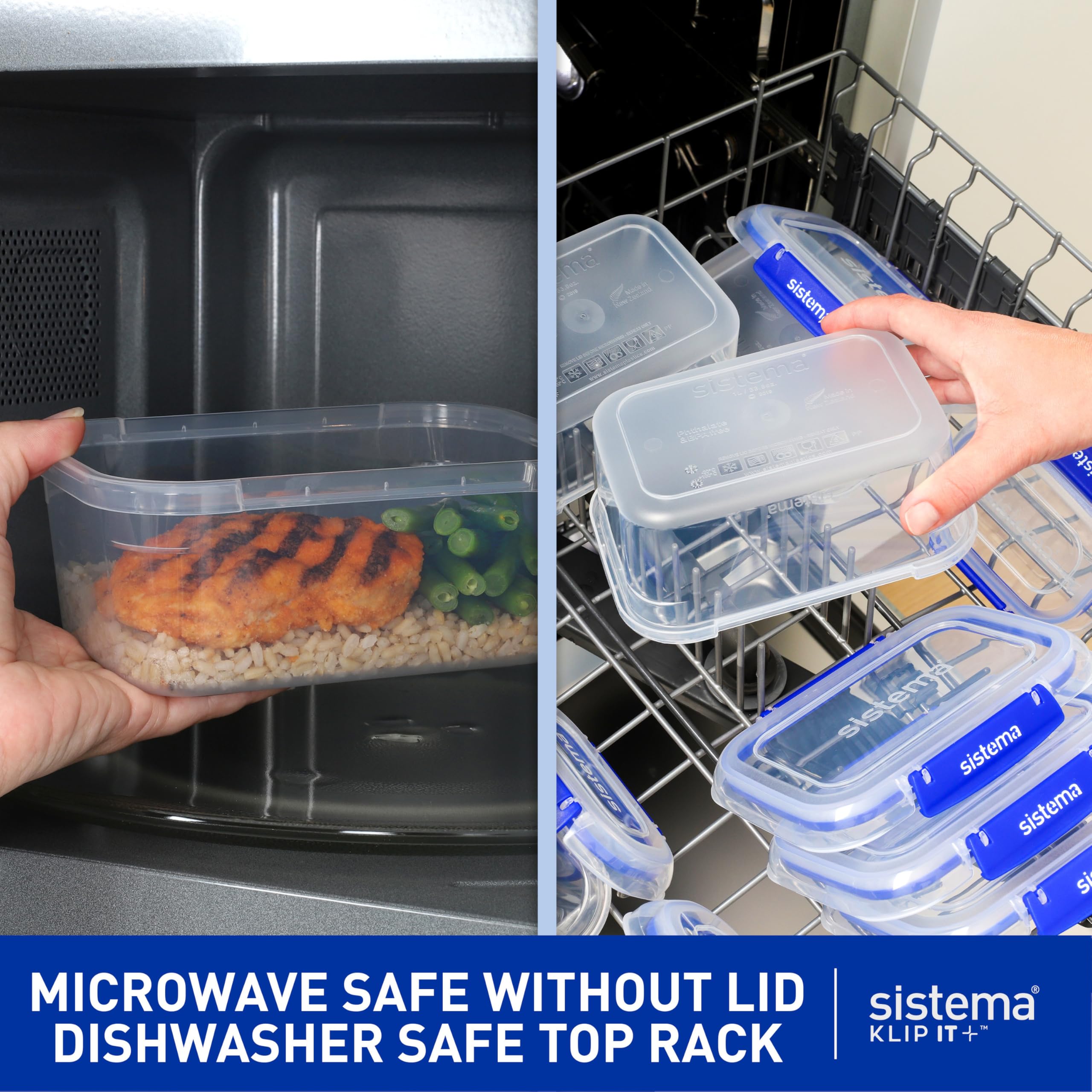 Sistema KLIP IT Large 5L Food Storage Container, Airtight & Stackable, Dishwasher, Freezer, & Microwave-Safe, BPA-Free