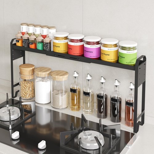 WOCUBEHOME Over The Sink Shelf & Window Plant Shelf, Expandable Kitchen Organization Adjustable in Height & Length, Multi-Purpose Storage Rack for Stove, Bathroom, Study