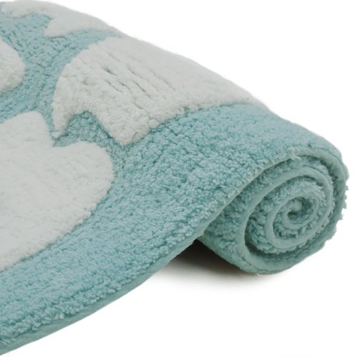Jessica Simpson Cotton Bath Rug, Premium Overtufted Bathroom Rug, Machine Washable Decor, 20"x32", Nice Butt, Blue