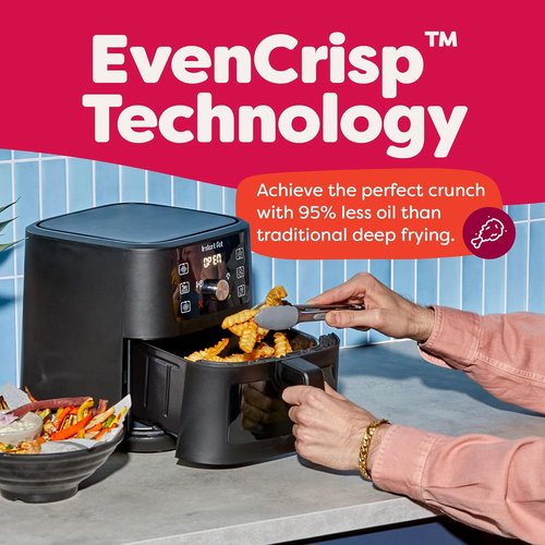 Instant Pot 4Qt Vortex Mini Air Fryer - 6-in-1 Versatility, Custom Programs, Black Finish
