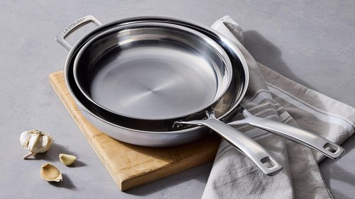 Le Creuset Stainless Steel Fry Pan - Classic 3-Ply Design, 8-Inch Size for Perfect Cooking