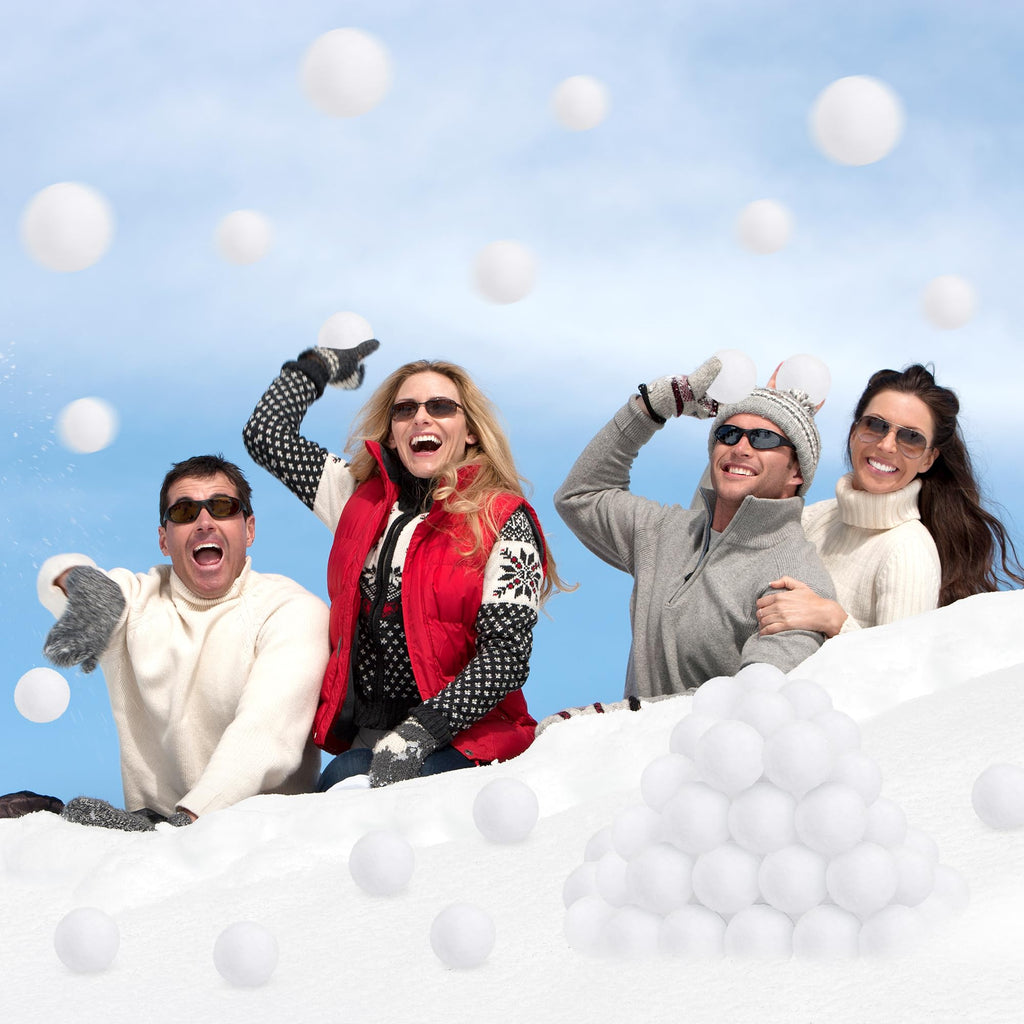 Luces 100 PCS Fake Snow Balls, Plush Indoor Snow Ball Fight Set, Soft Winter Game Balls for Outdoor Indoor, Christmas Tree Decorations DIY Accessories Parent-Child Interaction