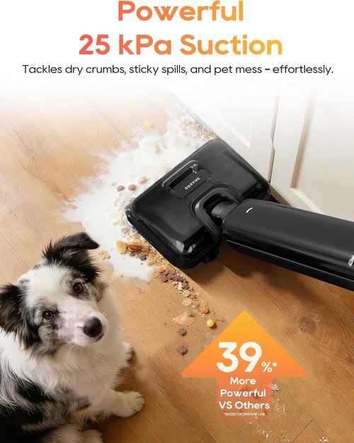DREAME Aero Wet & Dry Vacuum Cleaner - All-in-One Mop with Self-Cleaning & 35 Min Runtime for Pet Owners