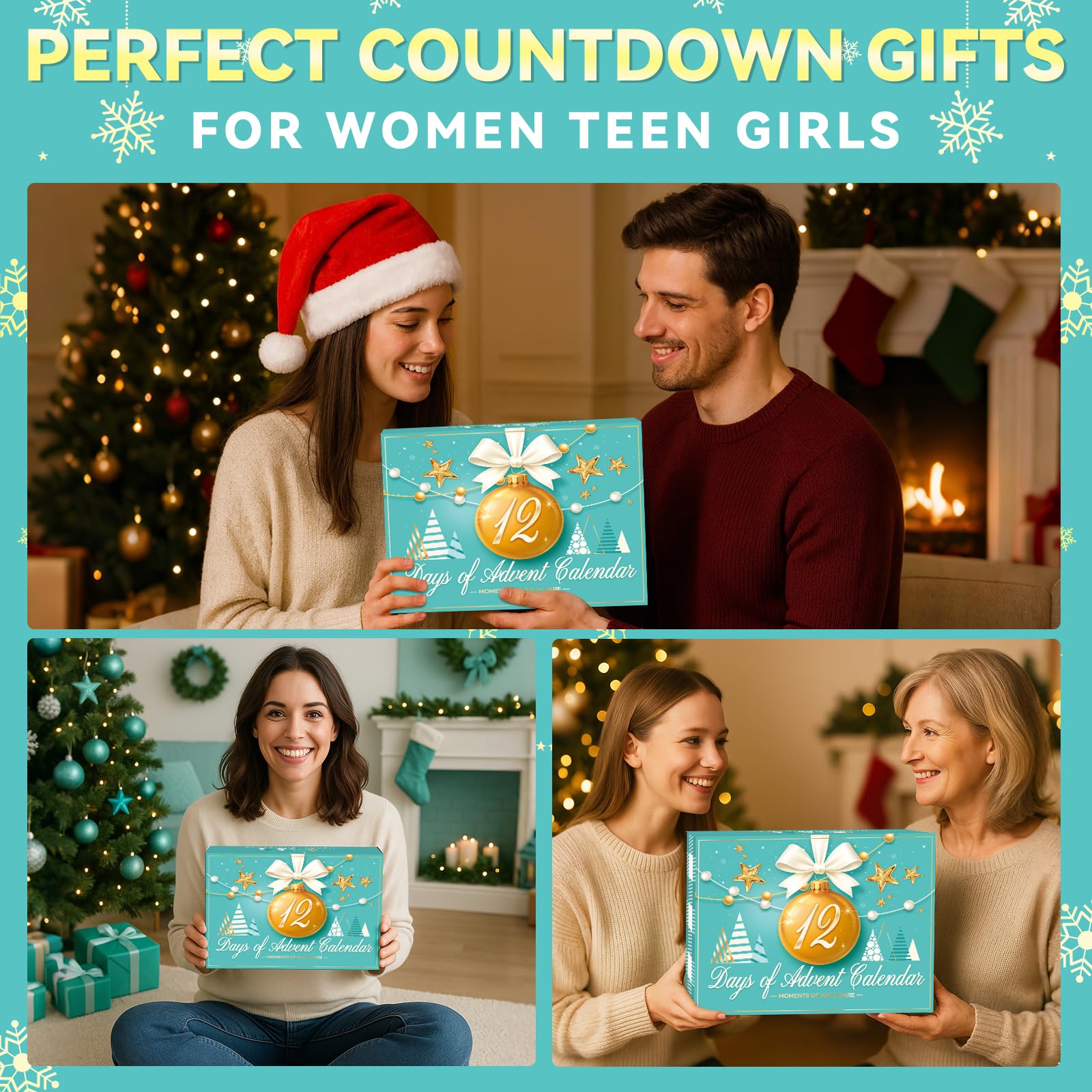 12 Day Christmas Advent Calendar 2025 for Women Teen Girls, Christmas Gifts Basket Ideas with Holiday Tumbler and Relaxing Spa Gifts Christmas Gift Basket for Wife Mom Girlfriends