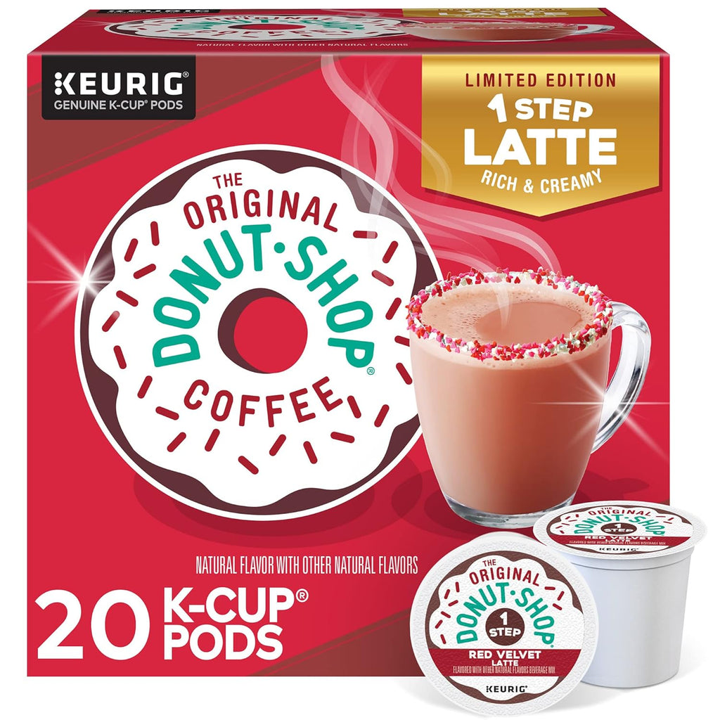 Original Donut Shop Red Velvet Latte K-Cup Pods - One-Step Brewing, 20 Count