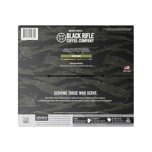 Black Rifle Coffee Company Just Black, 84 Count, Medium Roast K Cups - Single Serve K Cups Coffee Pods - Kcup Pods Compatible with Keurig 1.0 & 2.0 - Made from Arabica Beans