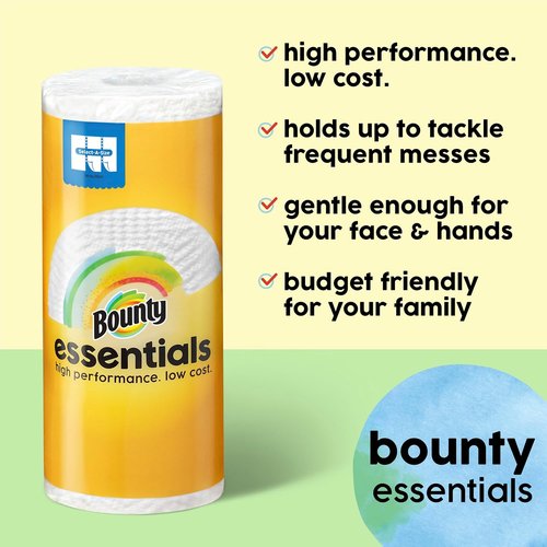 Bounty Essentials Select-A-Size Paper Towels - White, 2 Triple Rolls (Equivalent to 6 Regular Rolls)