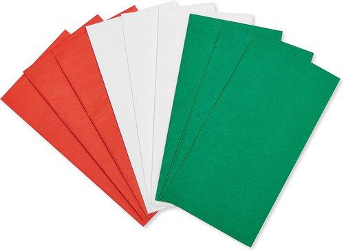 American Greetings Christmas Tissue Paper - 125 Sheets (Green, Red, White) | Perfect for Gifts & Crafts