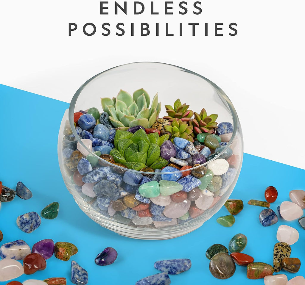 National Geographic Premium Polished Stones - 2 Pounds of 3/4-Inch Tumbled Gemstones for Kids | STEM Rock Kit