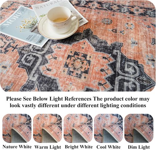 Hallway Washable Runner Rug - Vintage Non-Slip 2'6''x14'' Soft Indoor Carpet for Kitchen & Entryway