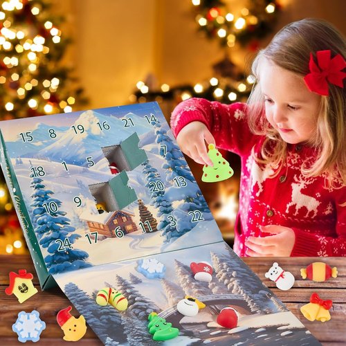 Christmas Advent Calendar 2025 - 24 Cute Mochi Squishies for Kids | Perfect Stocking Stuffer Gifts