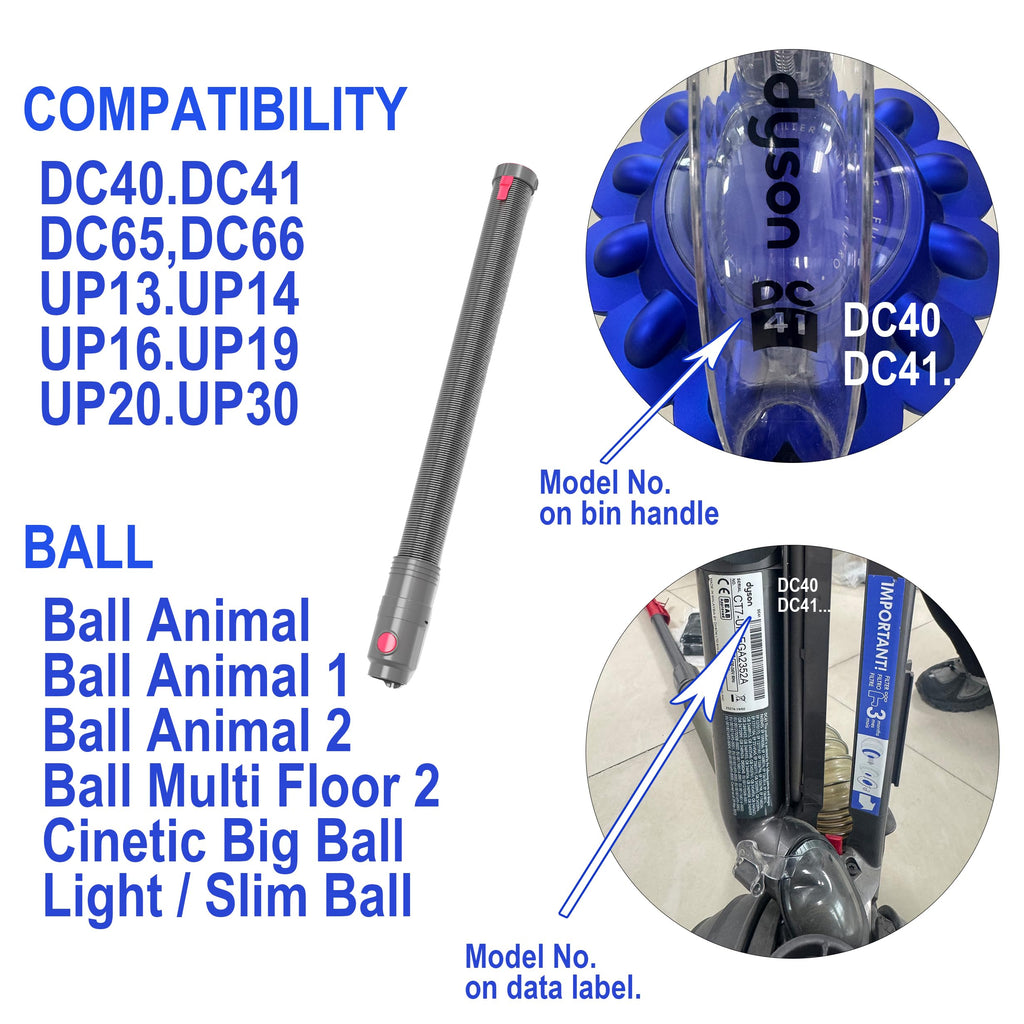 Upgraded Hose Assembly Replacement for Dyson Upright Vacuums of DC41 DC40 DC66 DC65 UP14 UP13 UP20 UP30,Hose Attachment Accessories Ref. Part No. 920765-03, 920765-04