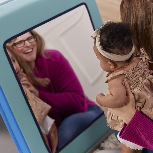ECR4Kids SoftZone Folding Floor Mirror, Sensory Toy, Contemporary