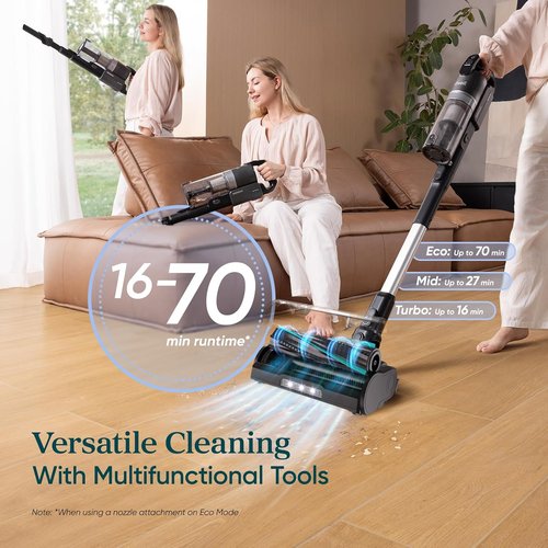 LEVOIT Cordless Vacuum Cleaner - Powerful Suction with HEPA Filter & Anti-Tangle Brush | 70 Min Runtime, Lightweight for Carpet & Hard Floors