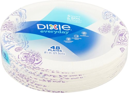Dixie Everyday Paper Plates - 8.5 Inches, 48 Count | Durable & Convenient Dining Solution