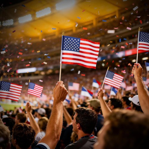 HOOSUN Mini American Flags - 12 Pcs 4''x6'' USA Flags on Sticks for 4th of July & Memorial Day Decor
