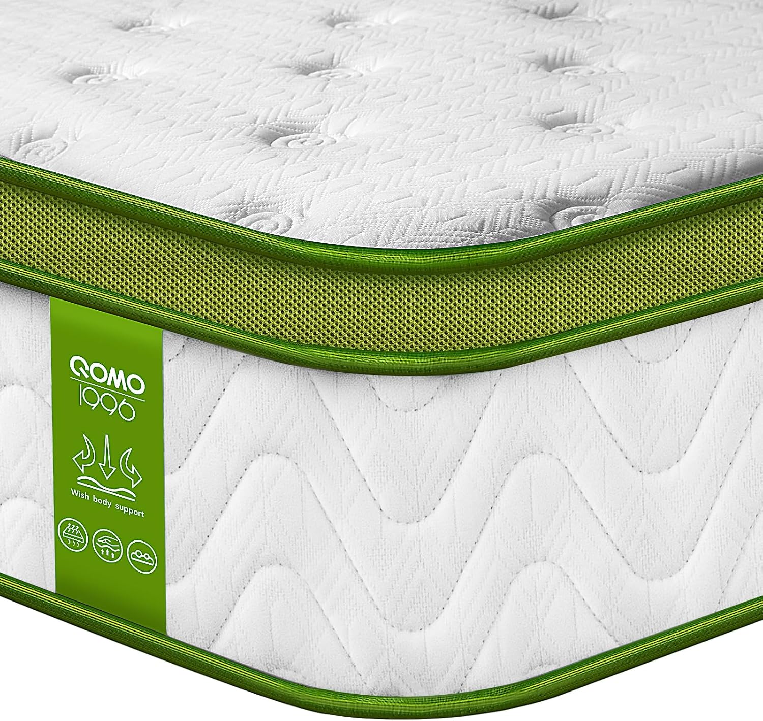 Regine Switzerland Twin Mattress - 10 Inch Memory Foam Hybrid with Pocket Springs | Medium Firm, Pressure Relief