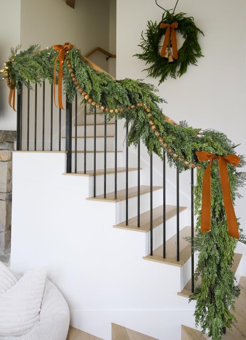 Artiflr Christmas Pine Garland Greenery Decoration Clearance, Artificial Cedar Branches Cypress Garland for Holiday Fireplace Mantel Table Centerpiece