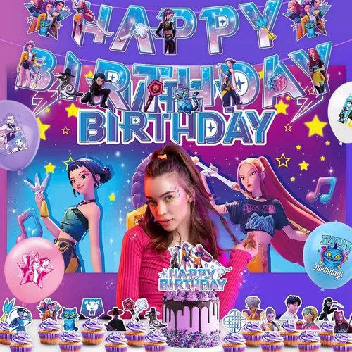 121Pcs Party decorations, with banner, paper balloons, cake toppers, decor balloons and backdrops, suitable for decorating birthday and party for boys and