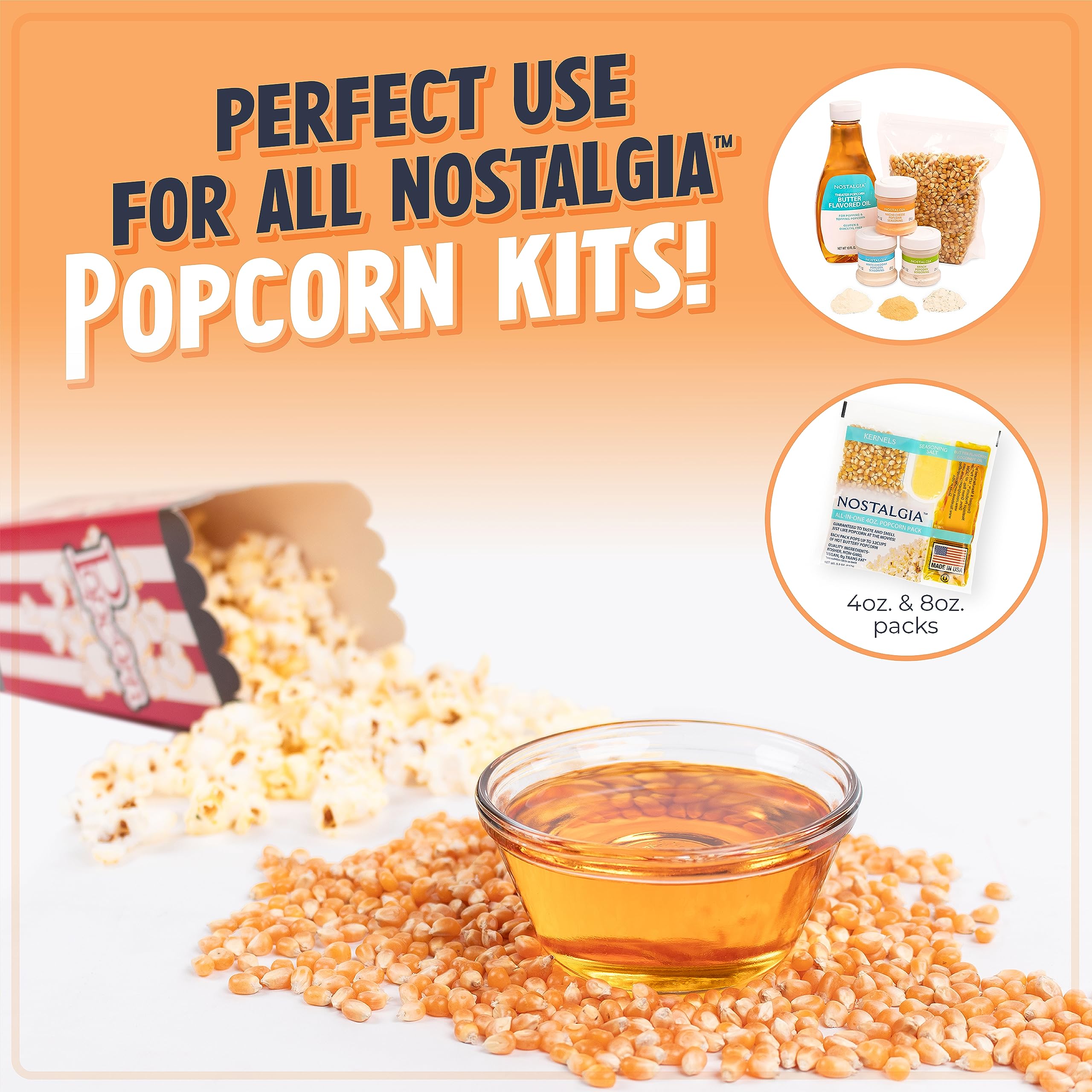 Nostalgia Non Stick Stirring Popcorn Maker for 8 Cups of Theatre Style Popcorn with Hot Oil - Dual-Use Lid & Serving Bowl - Quick Heat Technology & Cool Touch Handles - Ez Store - Black