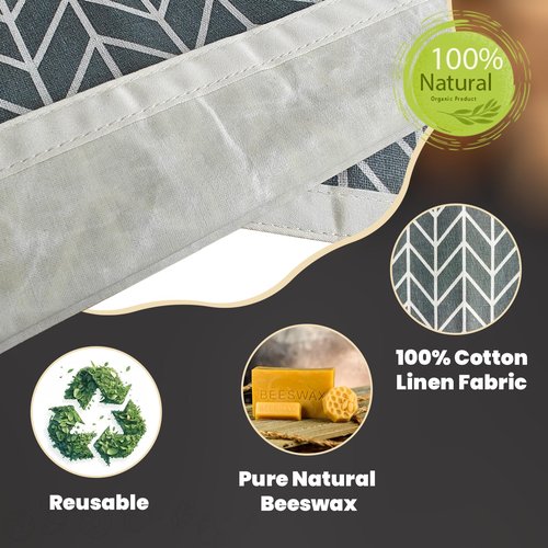 2 Pack Reusable Beeswax Bread Bags for Sourdough - 12.6” x 16.3” Extra Large Storage, Keeps Homemade Bread Fresh